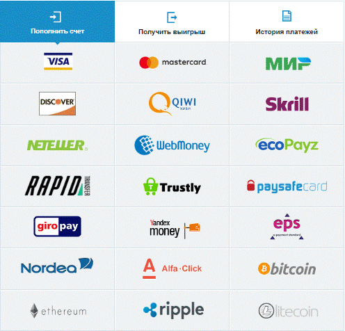 Методы пополнения депозита в Casino-X